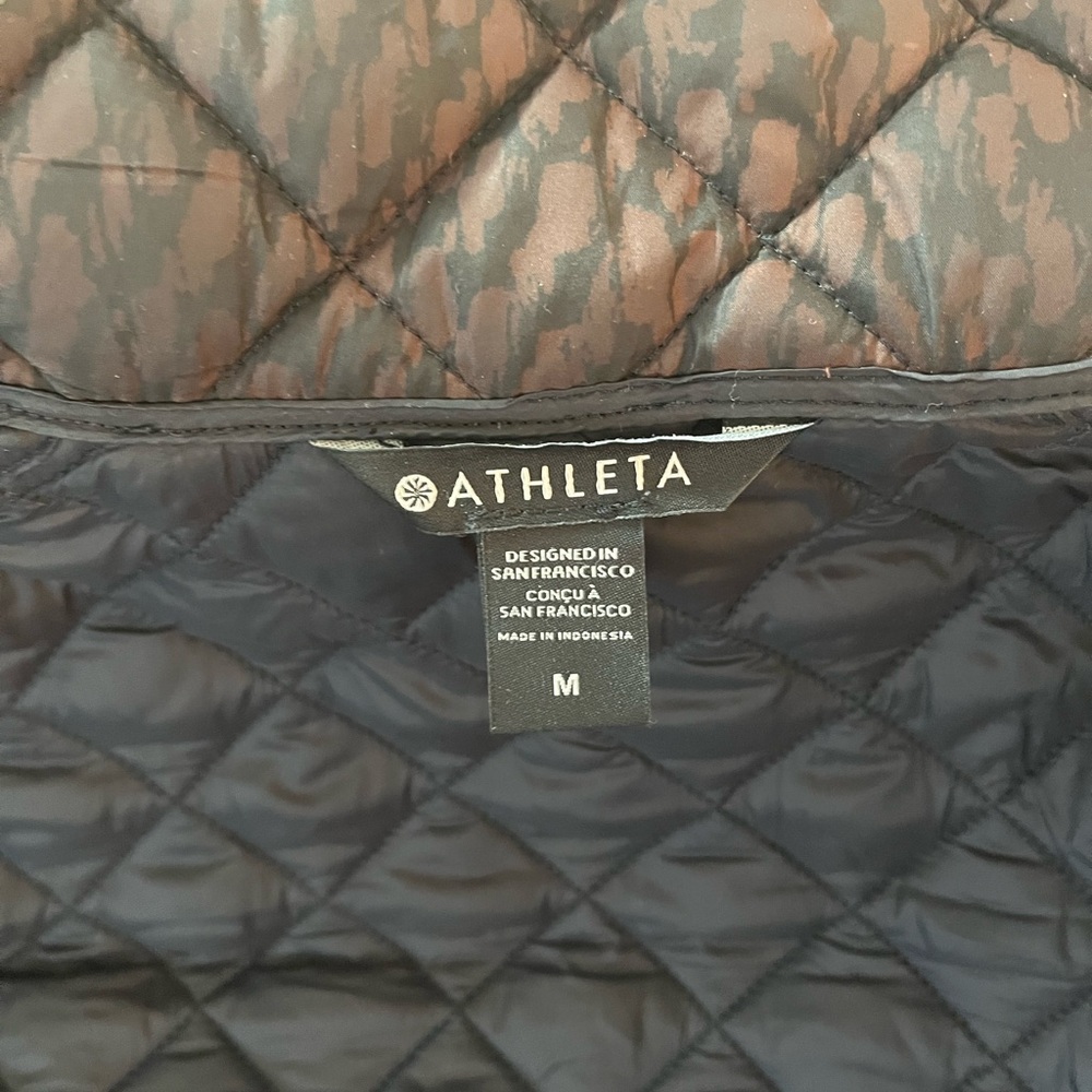 Athleta Black and Brown Quilted Puffer Jacket - Picture 3 of 3